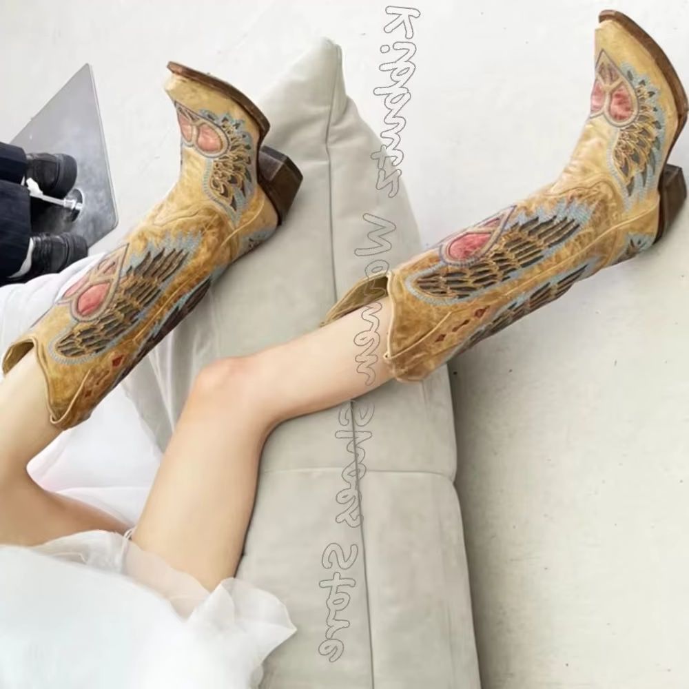 Embroidered Cowboy Western Boo - đánh giá và giá Vintage Fashion Heels