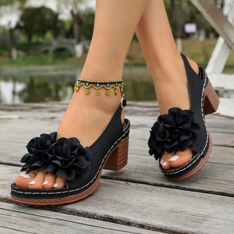 Vintage Flower Decorate Peep T - đánh giá và giá Vintage Fashion Heels