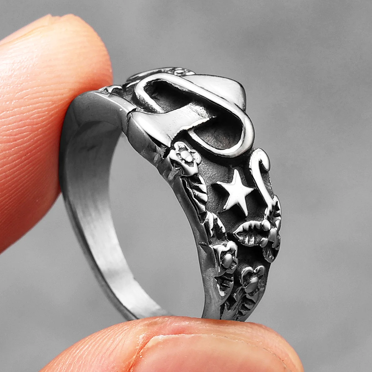 Mushroom Star Men Rings Stainl - đánh giá và giá Vintage Fashion Newtown