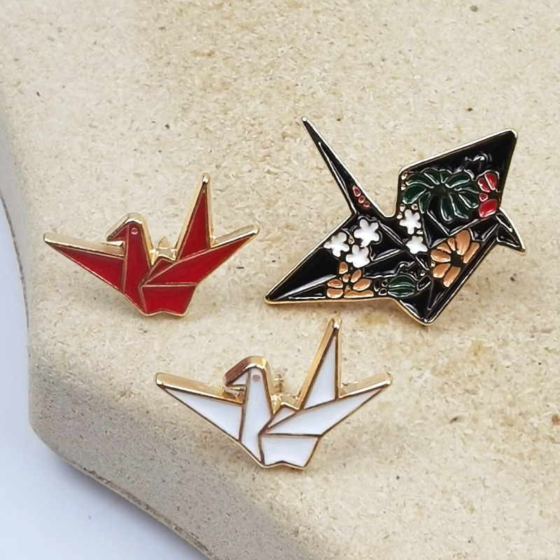 Creative Origami Crane Enamel  - đánh giá và giá Vintage Fashion Meaning
