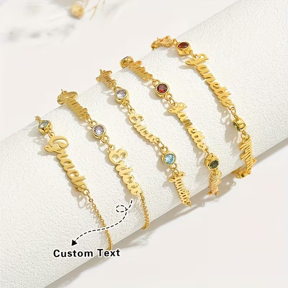 Custom Name Birthstone Bracele - đánh giá và giá Vintage Fashion Meaning