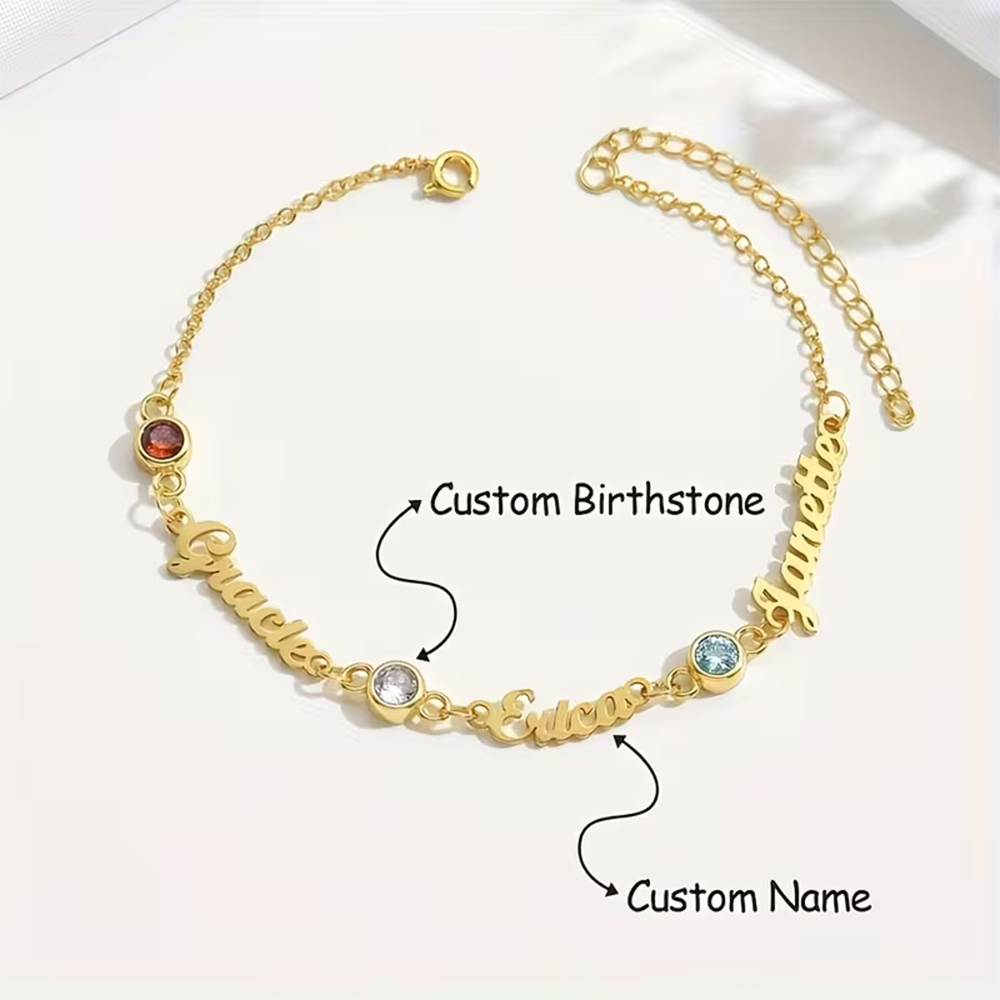 Custom Name Birthstone Bracele - đánh giá và giá Vintage Fashion Meaning
