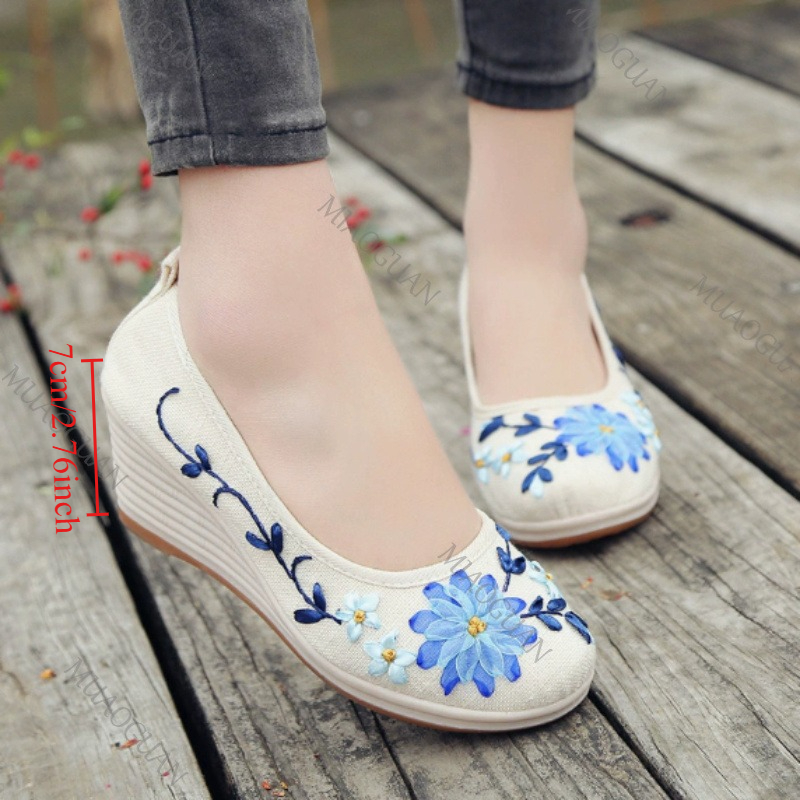 Embroidered Women Comfort Wedg - đánh giá và giá Vintage Fashion Heels