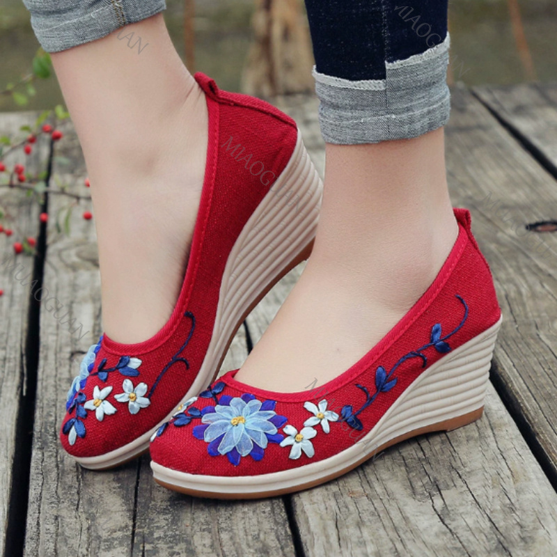 Embroidered Women Comfort Wedg - đánh giá và giá Vintage Fashion Heels