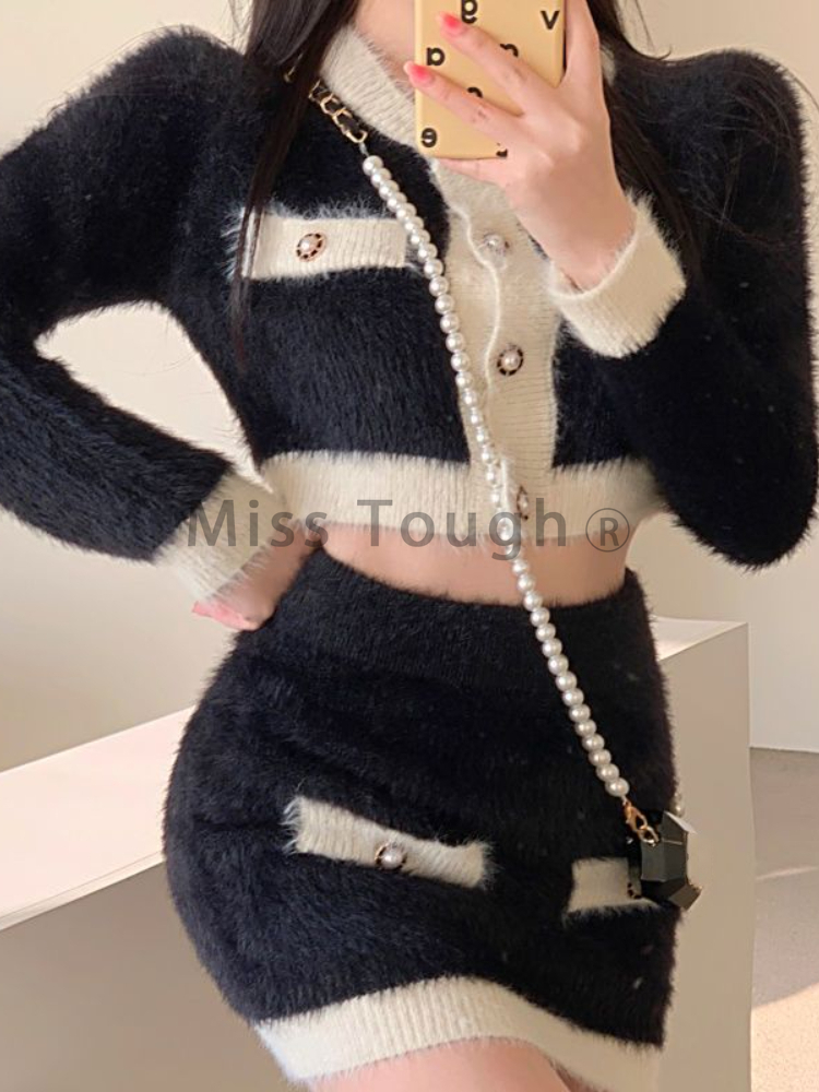 Winter Fluffy Knit 2 Piece Set - đánh giá và giá Vintage Fashion Pieces