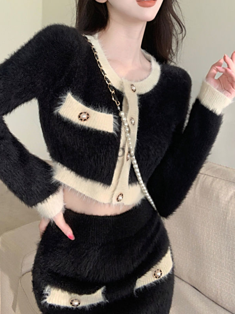 Winter Fluffy Knit 2 Piece Set - đánh giá và giá Vintage Fashion Pieces