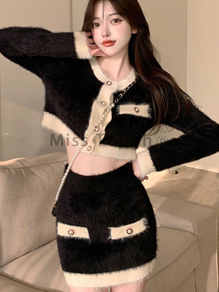 Winter Fluffy Knit 2 Piece Set - đánh giá và giá Vintage Fashion Pieces